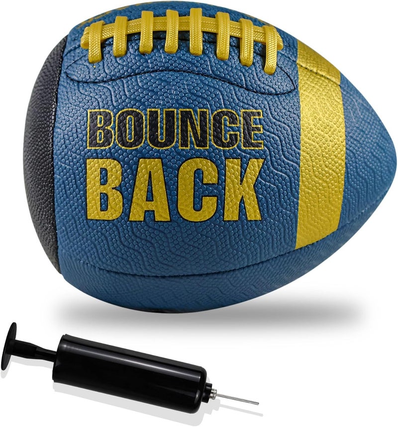 BOUNCEBACK Soft Leather Training Football, Youth Size & Official Size, Fatherless PU PassCatch Solo Enhancing Passing Catching(with Pump) - Image 1